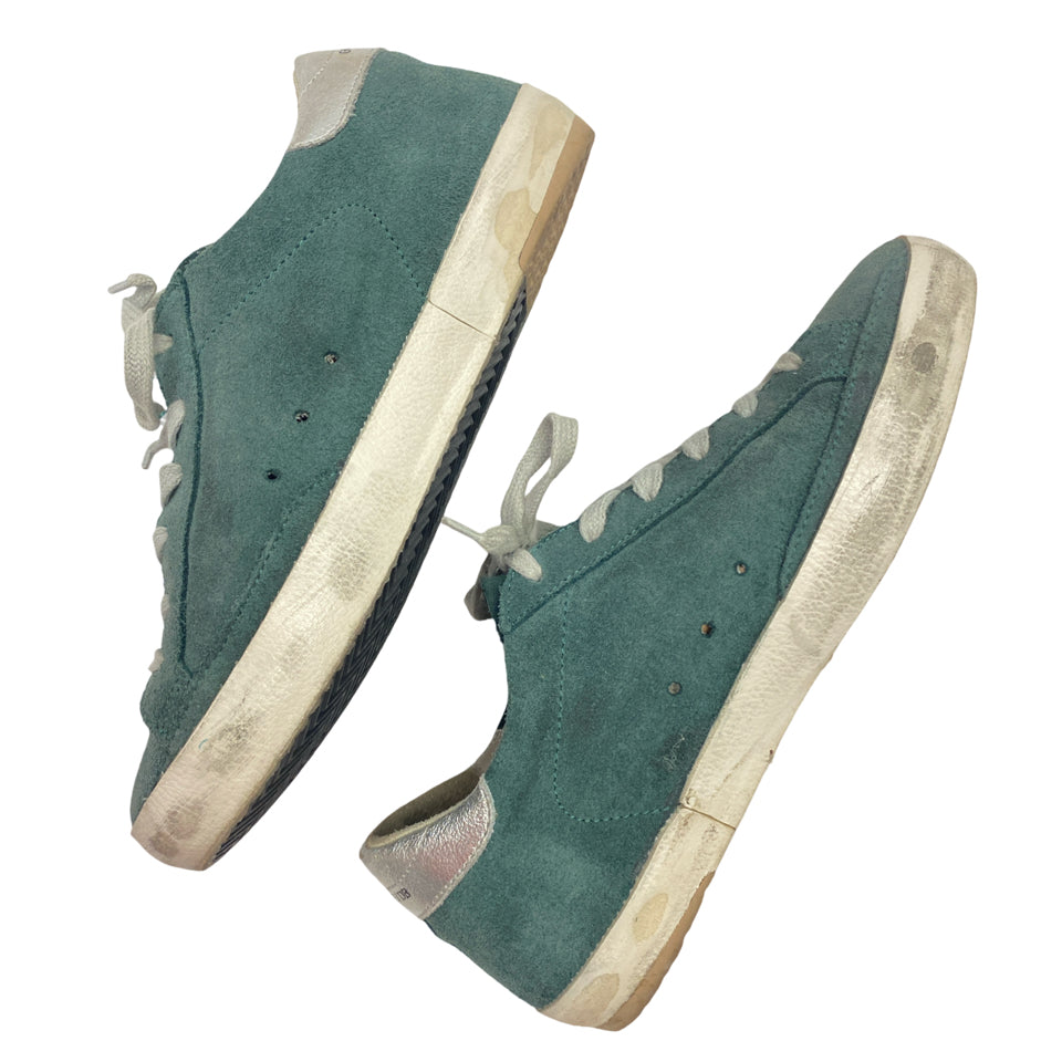 GOLDEN GOOSE SUPERSTAR SUEDE TEAL GREEN SIZE 38