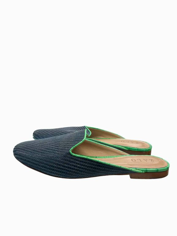 ZALO NAVY RAFFIA MULE SIZE:11