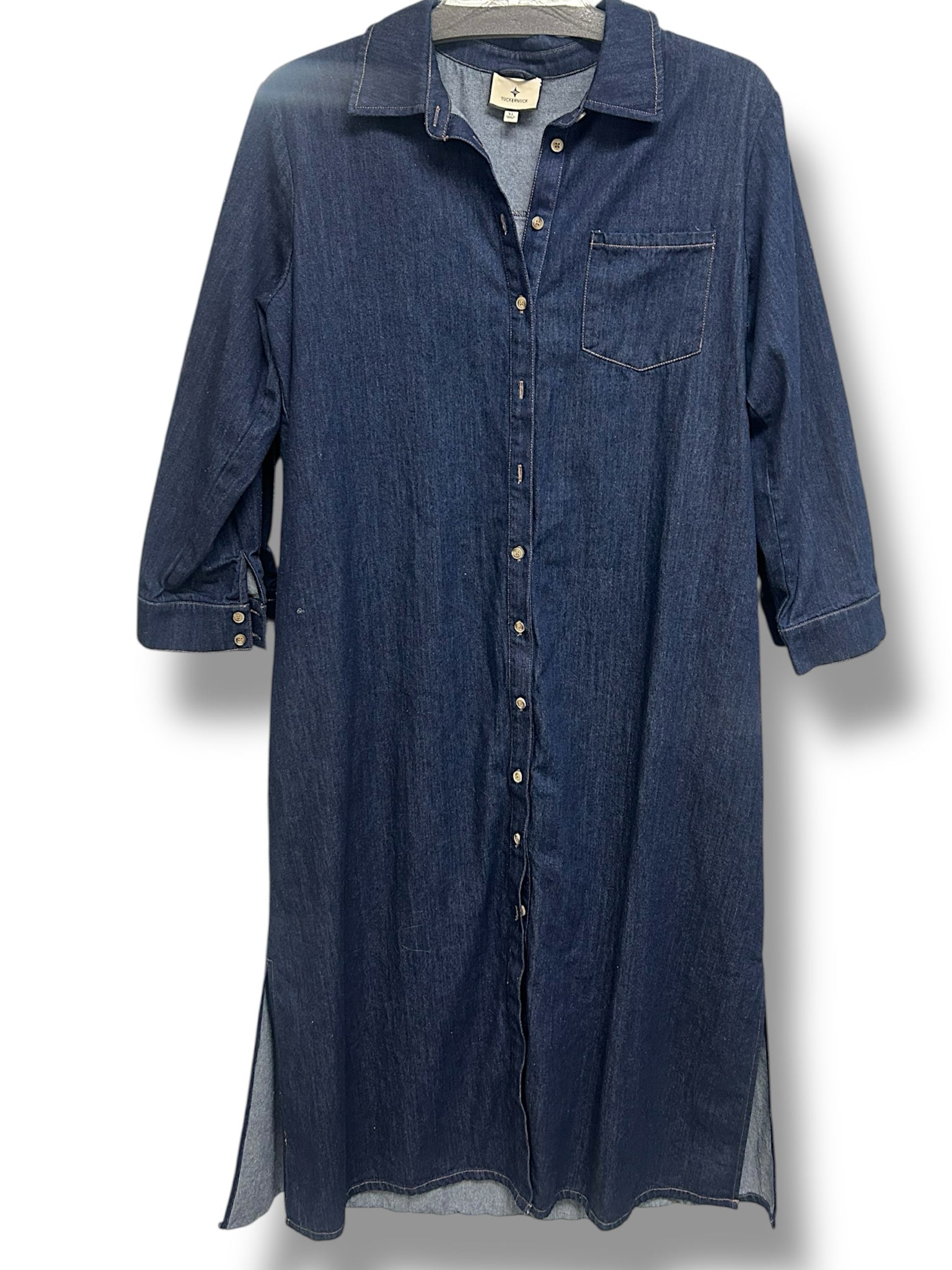 tuckernuck denim dress Light Wash Denim Dot Sleeveless Charlie Dress - STACIE FLINNER