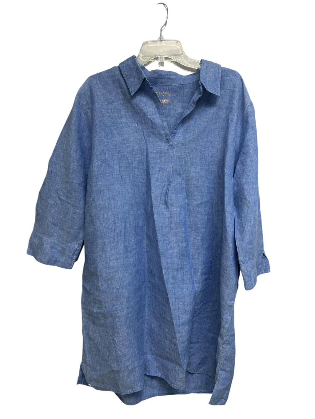 LILLY PULITZER PILAR TUNIC LINEN LIGHT BLUE DRESS SIZE XL