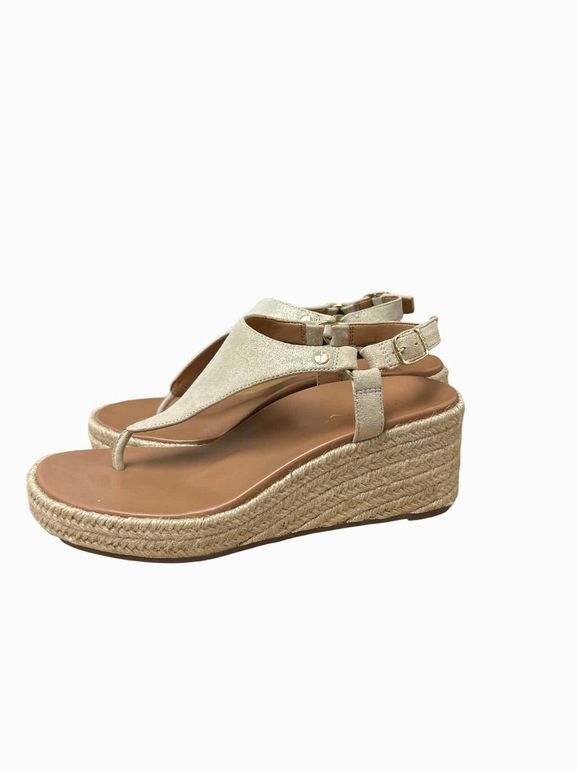 VIONIC NIB KIRRA GOLD ESPADRILLE WEDGE 7