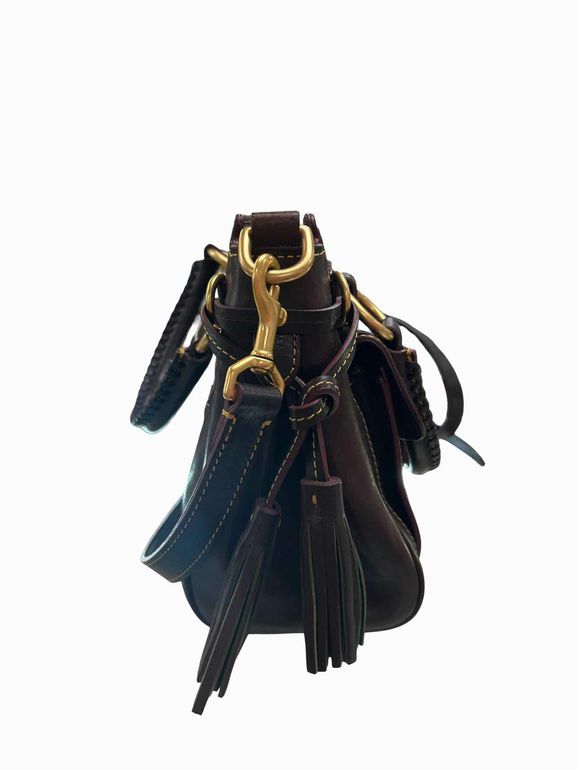 DOONEY & BOURKE FLORENTINE VACHETTA LEATHER FRONT POCKET SATCHEL