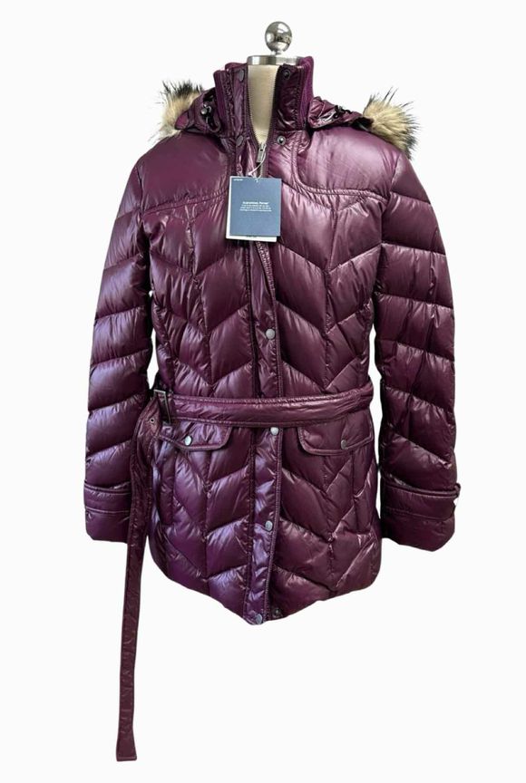 LANDS END NWT! WATER RESISTANT 600 FILL DOWN PARKA WINE JACKET  SIZE L