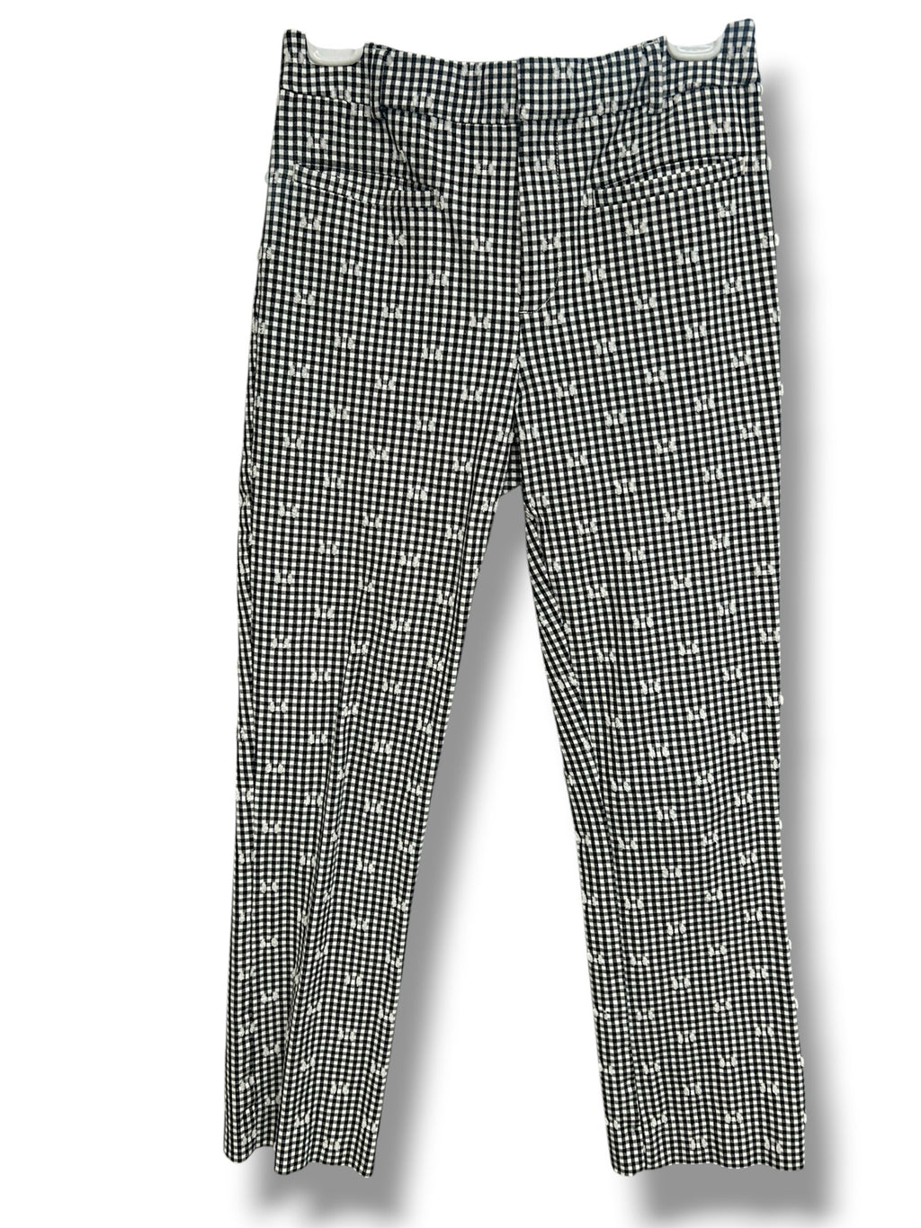ANTHROPOLOGIE MAEVE THE ESSENTIAL SLIM MICRO GINGHAM KICK FLARE PANTS