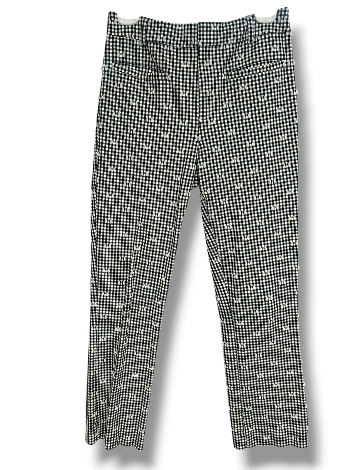 ANTHROPOLOGIE MAEVE THE ESSENTIAL SLIM MICRO GINGHAM KICK FLARE PANTS