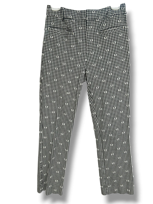 ANTHROPOLOGIE MAEVE THE ESSENTIAL SLIM MICRO GINGHAM KICK FLARE PANTS