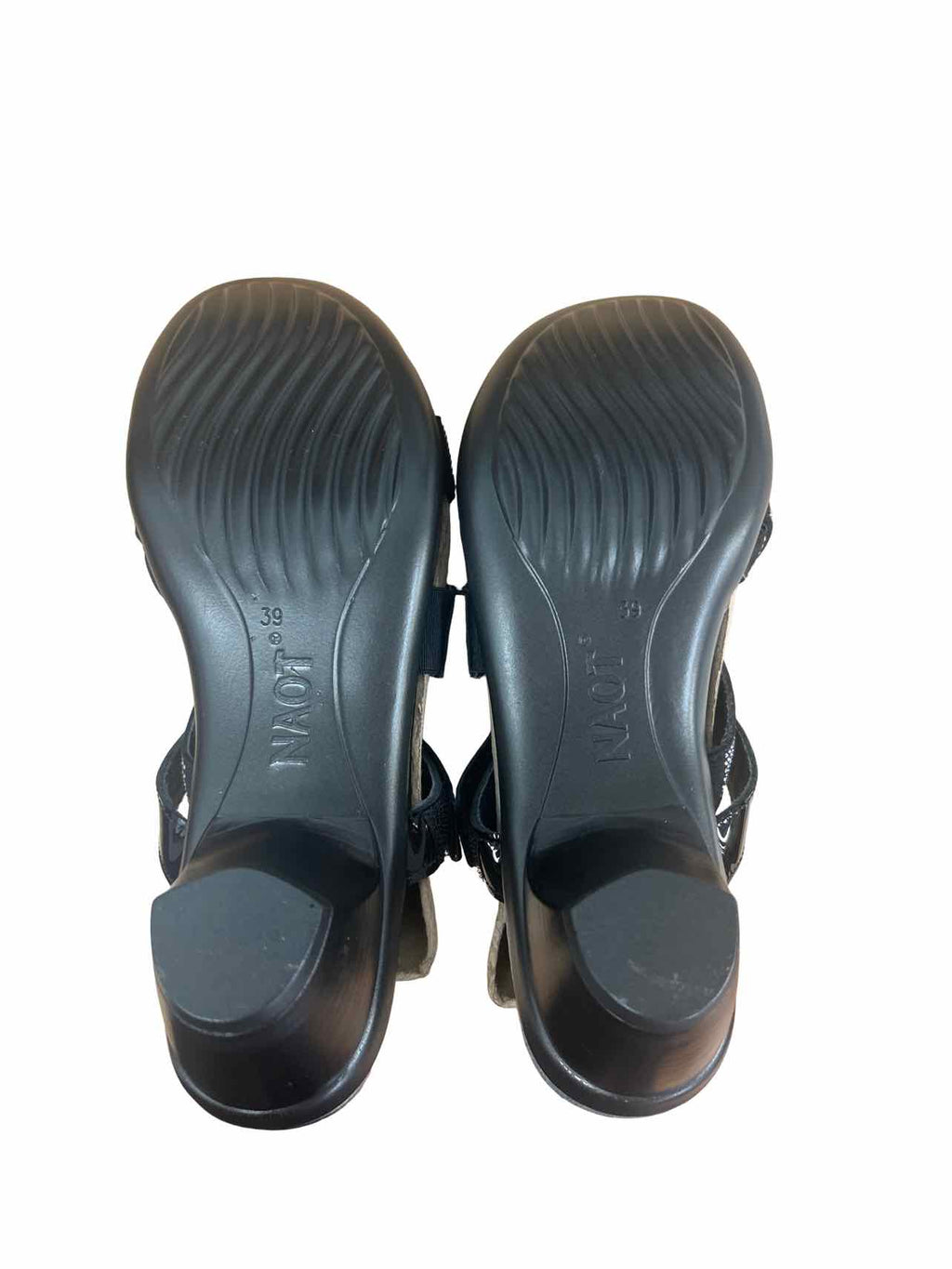 NAOT  NEW! RHINESTONE BLACK PATENT SLIP ON FORMAL DRESS SANDALS SIZE: 39