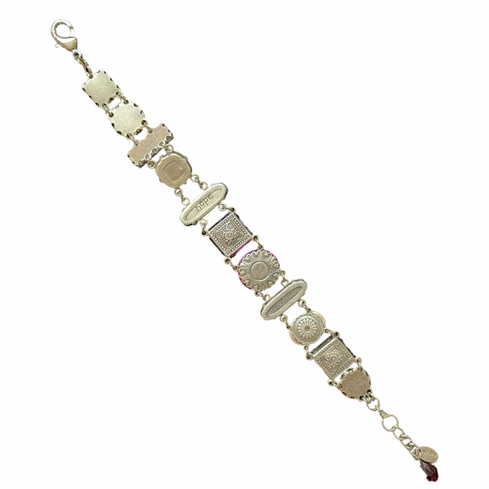 FIREFLY "LA DOLCE VITA" #3036-MC SWAROVSKI & CZECH GLASS SILVER PLATED BRACELET