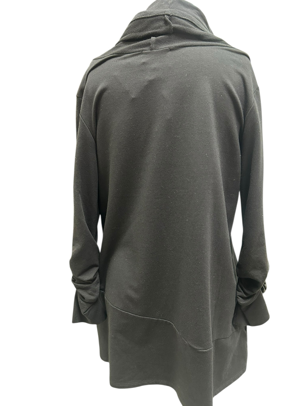 NWT CHALET COWL NECK TUNIC BLACK LONG SLEEVE WITH SIDE BUTTONS SIZE MEDIUM