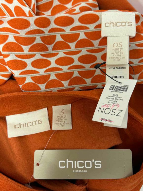 CHICOS NWT! FAUX SUEDE UTILITY ORANGE JACKET W/ SCARF SIZE XL