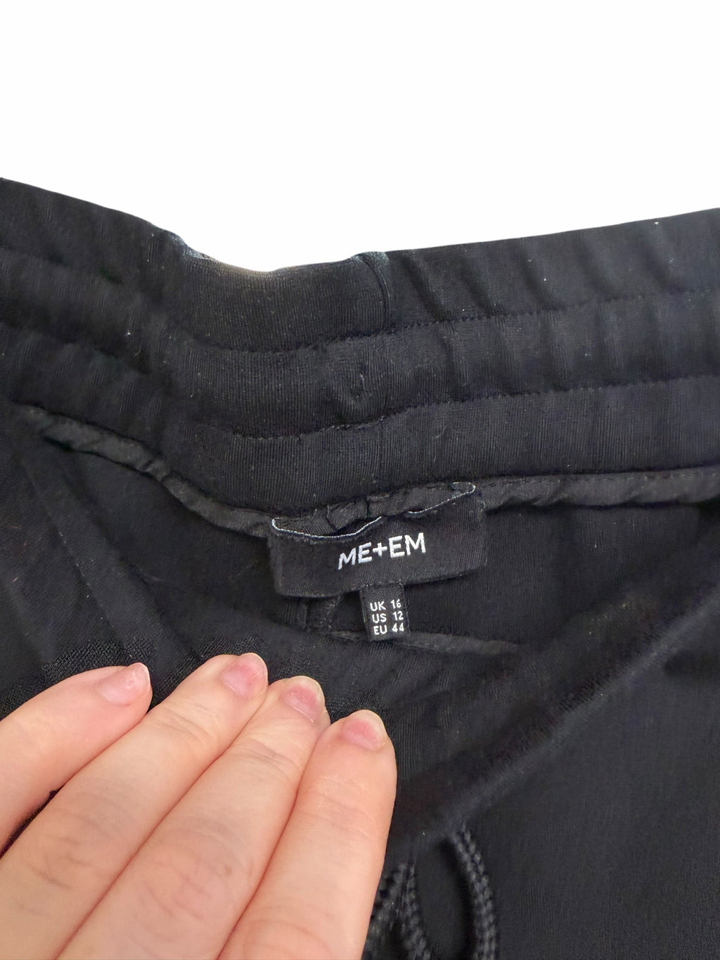 ME+EM BLACK WIDE LEG SIDE STRIPE PULL ON TROUSERS SIZE 12
