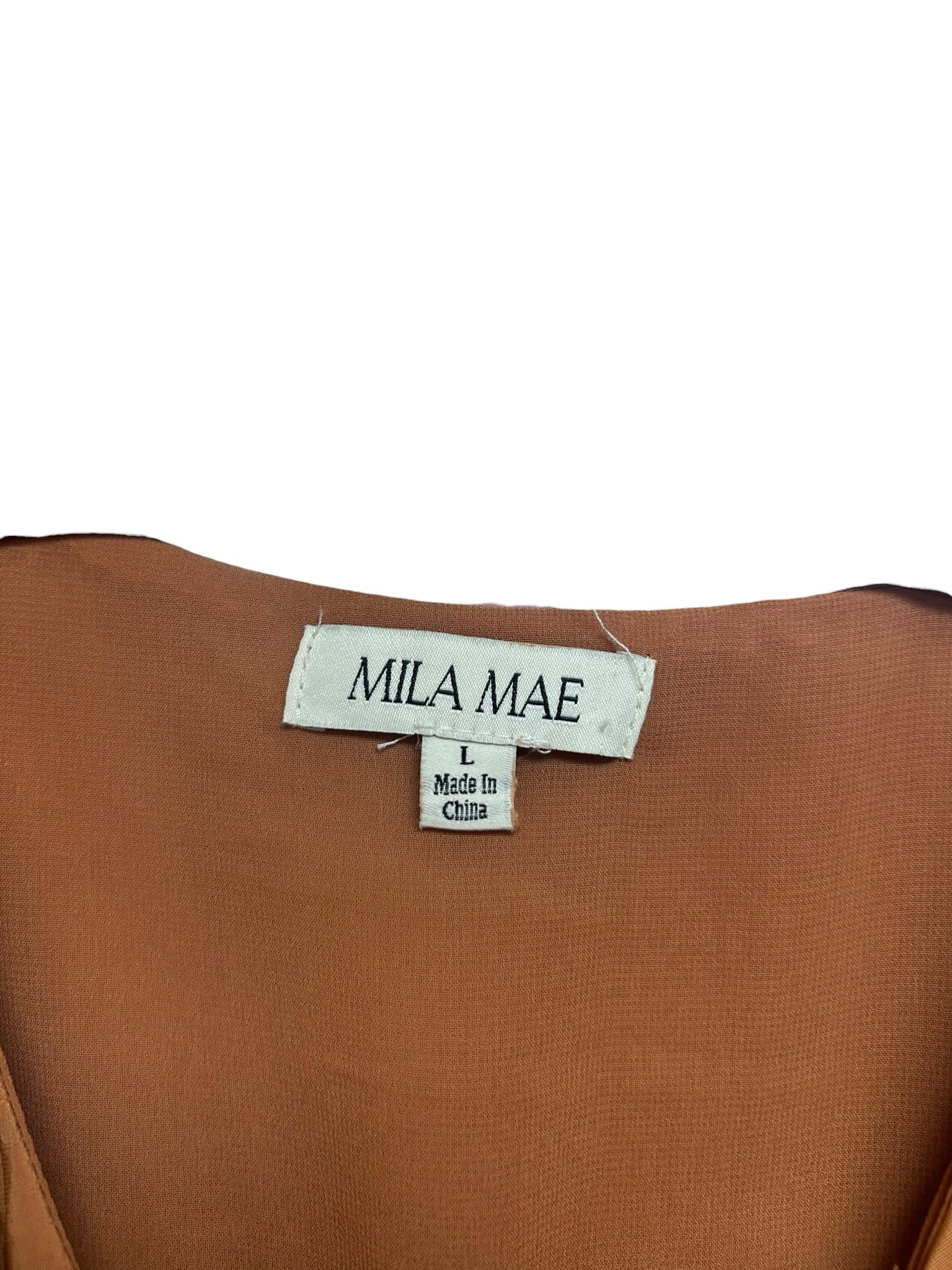ANTHROPOLOGIE MILA MAE RUFFLE TIERED TERRA COTTA MAXI DRESS SIZE LARGE