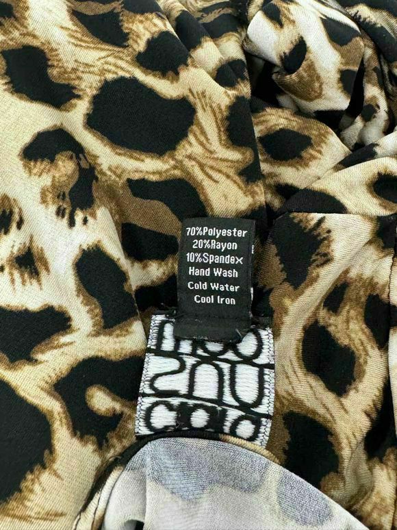 CLARA SUN WOO LEOPARD PRINT TIE WAIST CHEETAH TOP SIZE M