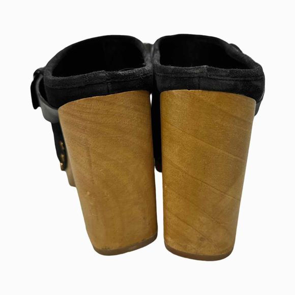 VERONICA BEARD DACEY SUEDE CLOG BLACK HEEL SIZE 9