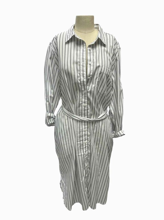 JCREW POPLIN TIE WAIST SHIRT DRESS SIZE: 16