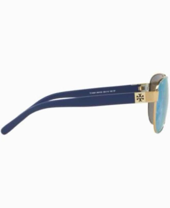 TORY BURCH BLUE FLASH POLARIZED AVIATOR SUNGLASSES TY6051 304122