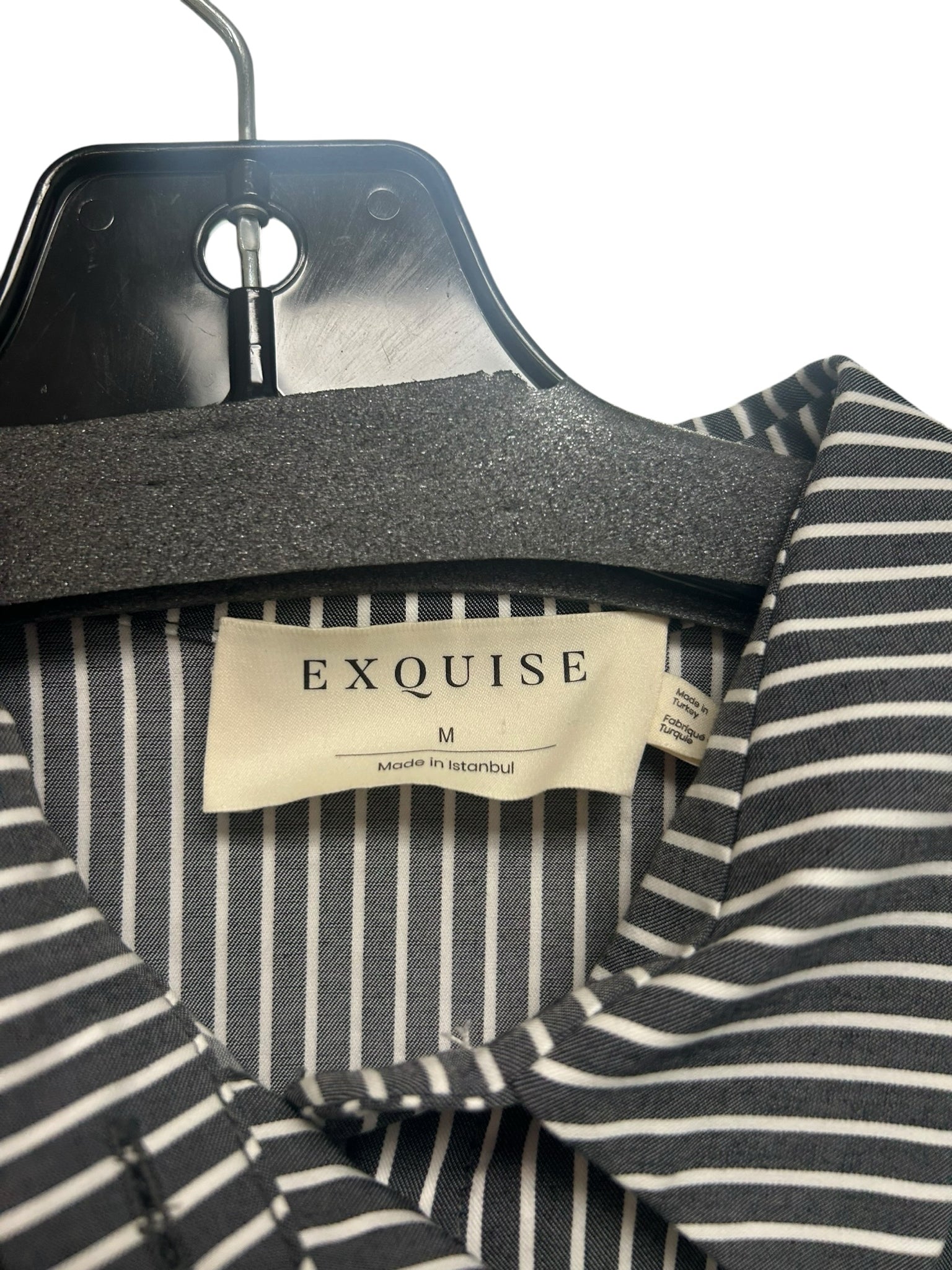 ANTHROPOLOGIE EXQUISE TOBIE MINI SHIRT DRESS GRAY STRIPED SIZE MEDIUM