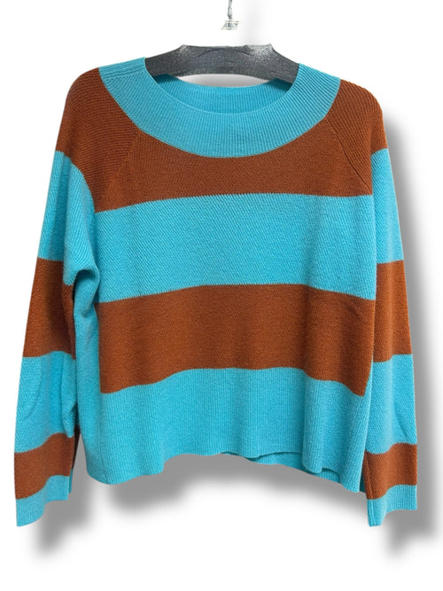 ANTHROPOLOGIE LISA TODD THE STANDOUT CASHMERE COLORBLOCK SWEATER SIZE MEDIUM