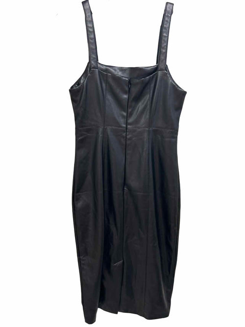 7 FOR ALL MAND KIND  VEGAN LEATHER MIDI SHEATH DRESS SIZE: M