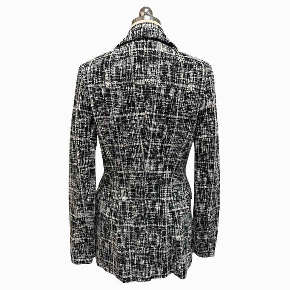 ROSETTA GETTY NEW! ETCHED PATTERN BLACK BLAZER JACKET SIZE M