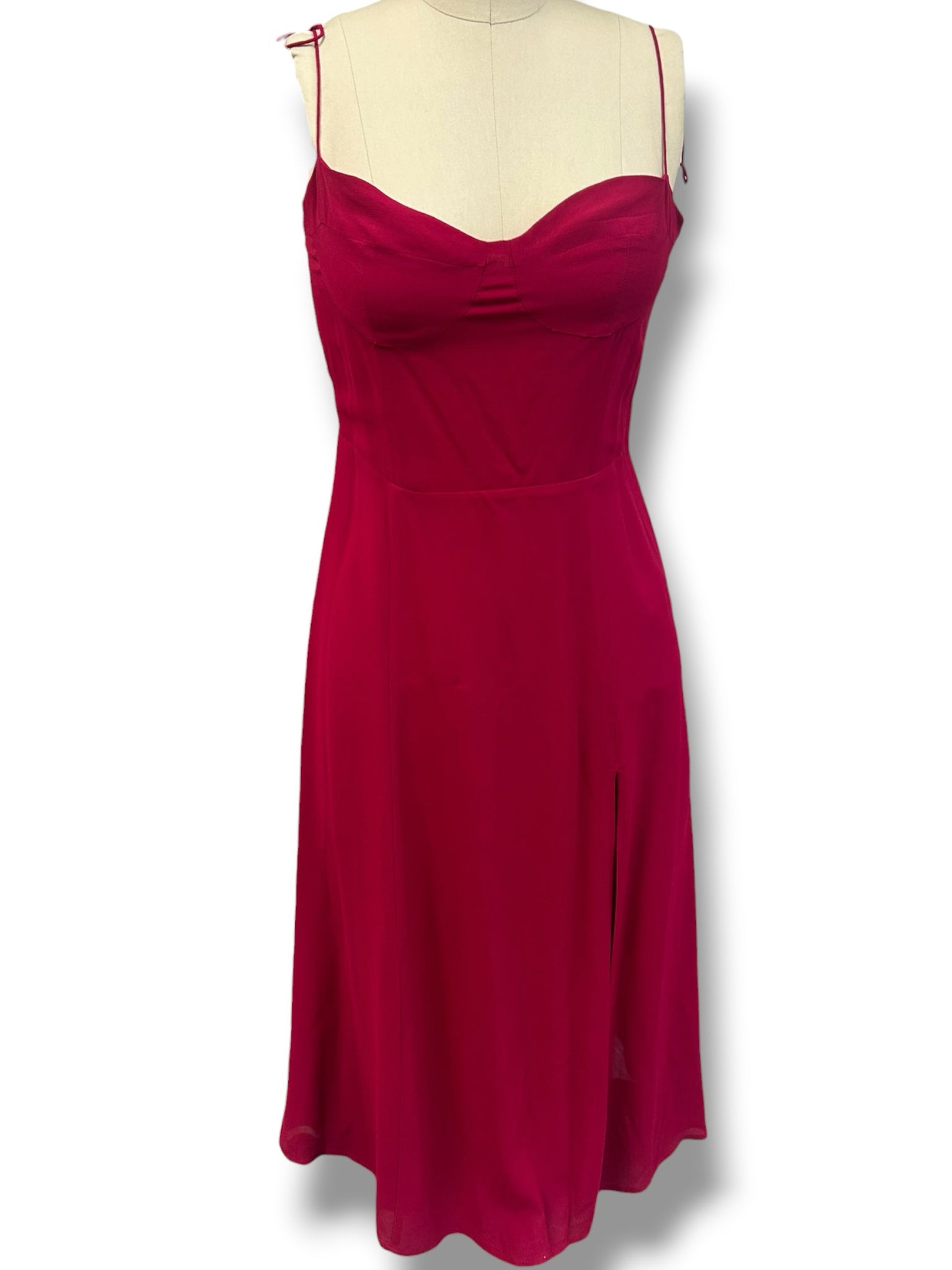 REFORMATION JULIETTE VISCOSE STRAPPY SWEETHEART MIDI DRESS SIZE 8