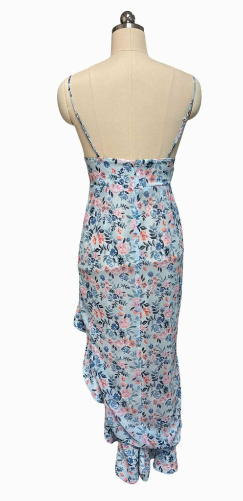 LOVERS AND FRIENDS NWT! AHAMANI BLUE FLORAL MAXI DRESS SIZE S