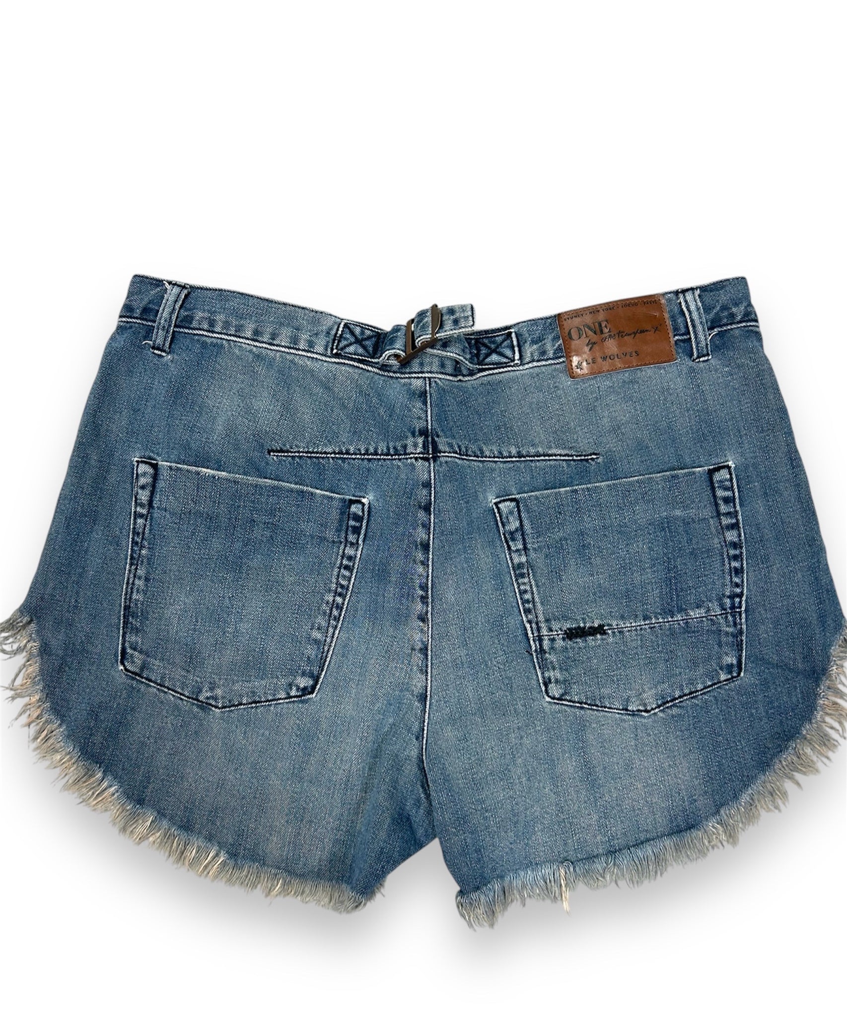 ONE X ONE TEASPOON LE WOLVES DENIM CUT OFF DISTRESSED JEANS SIZE 30
