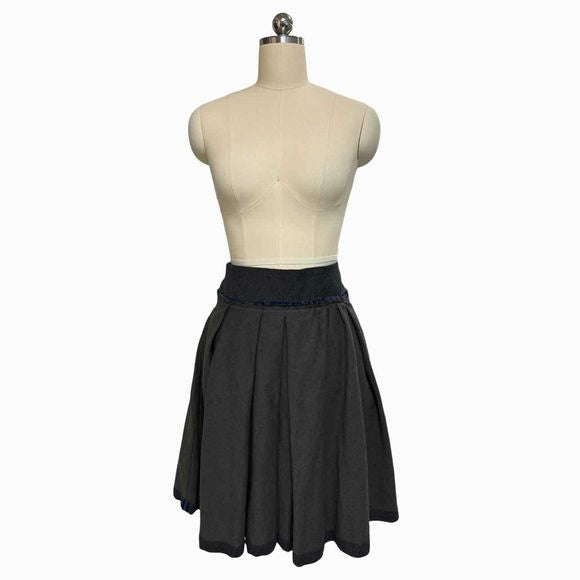 COTELAC WOOL BLEND WITH POCKET PLEATED BROWN SKIRT SIZE 0