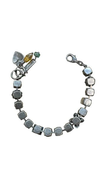 MARIANA SWAROVSKI CRYSTAL BEADS BROWN AQUA TENNIS BRACELET