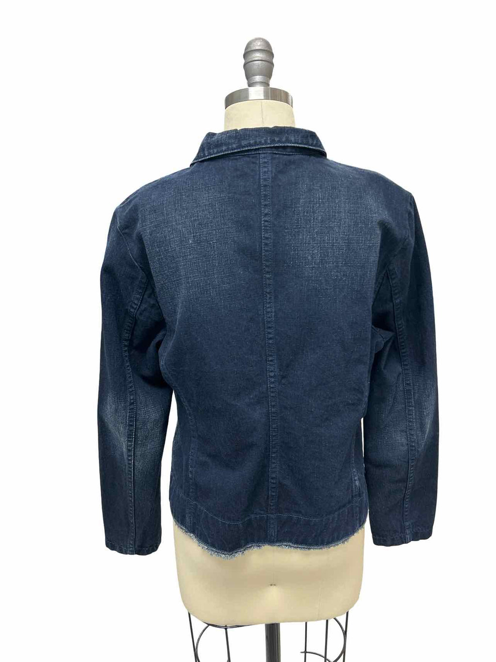 ANTHROPOLOGIE VINTAGE MARITHE FRANCOIS GIRBAUD FRAY DENIM JACKET SIZE: XL