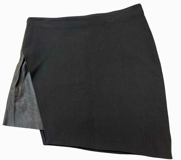 HELMUT LANG NWT! ASYMMETRICAL WOOL BLACK SKIRT SIZE 6