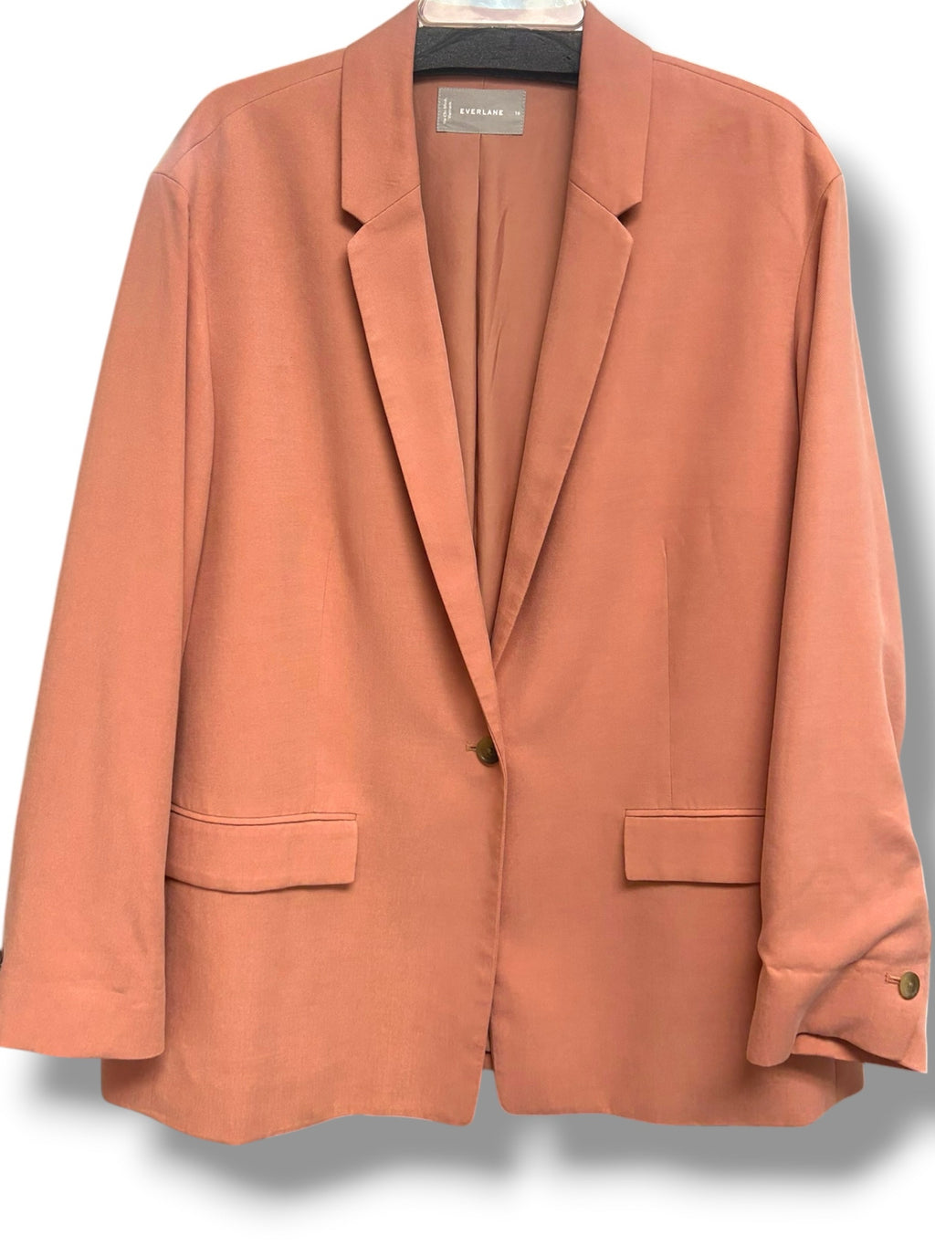 EVERLANE PEACH ONE BUTTON LYOCELL SOFT BLAZER SINGLE BUTTON CLOSURE SIZE XL