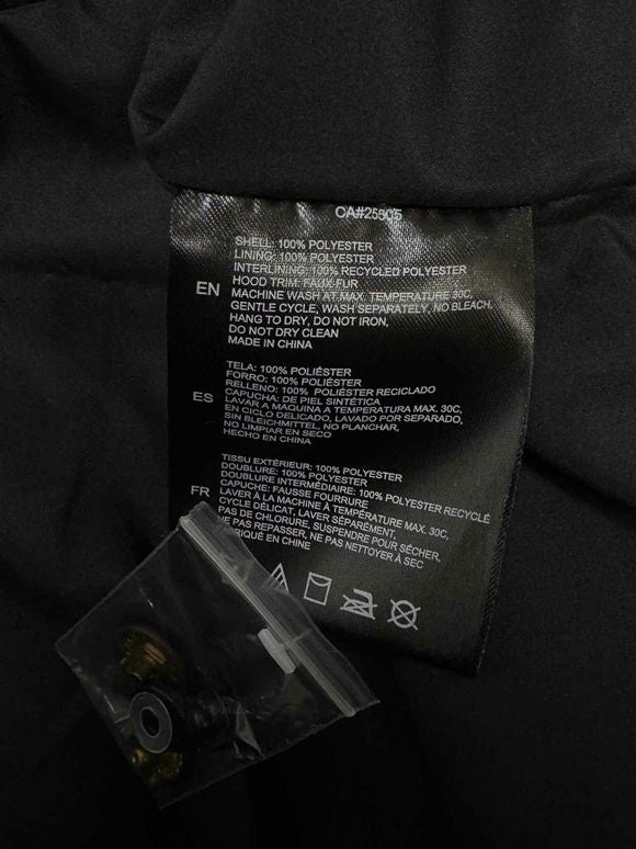 NOIZE HANNAH HOODED BLACK PARKA SIZE XL