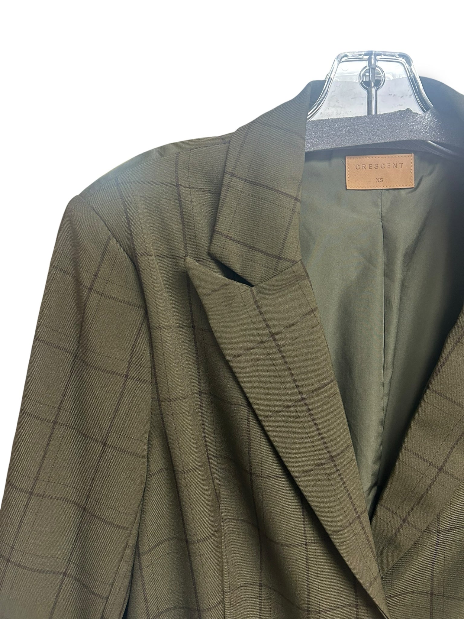CRESCENT GREEN PLAID 2-BUTTON MEN'S INSPIRED BLAZER SIZE XS