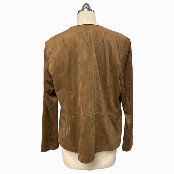 JJILL FAUX SUEDE MOTO TOPPER ACORN JACKET SIZE  LP