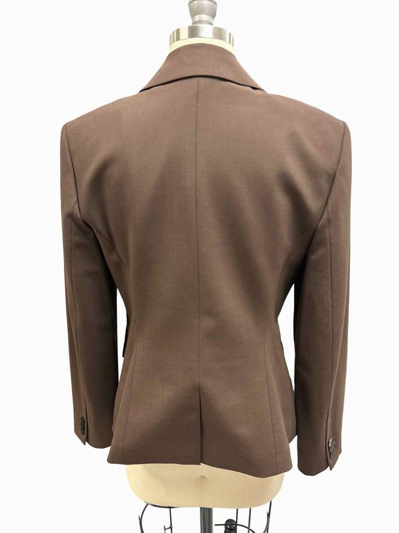 THEORY CARISSA CLASSIC WOOL BLEND BLAZER IN WALNUT SIZE: 8