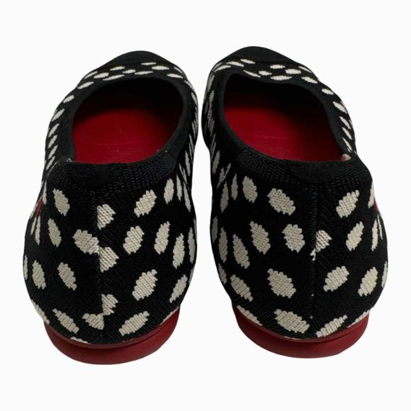 VIVAIA ALMOND TOE POLKA DOT TIANA BLACK/WHITE FLAT (NO BOW) SIZE 38.5