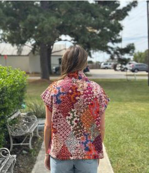 BOUTIQUE  IVY JANE PATCHWORK QUILTED VEST ONE SIZE
