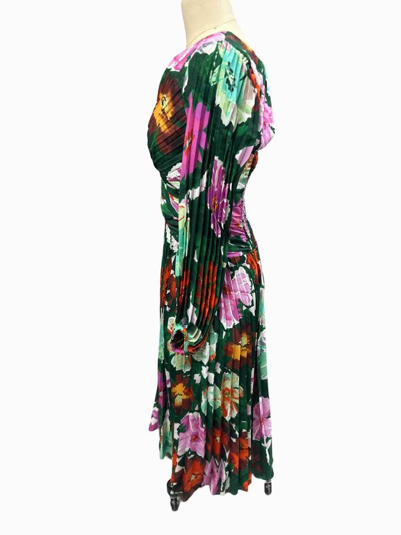 ANTHROPOLOGIE MAEVE PLEATED LONG SLEEVE FLORAL DRESS SIZE: 10