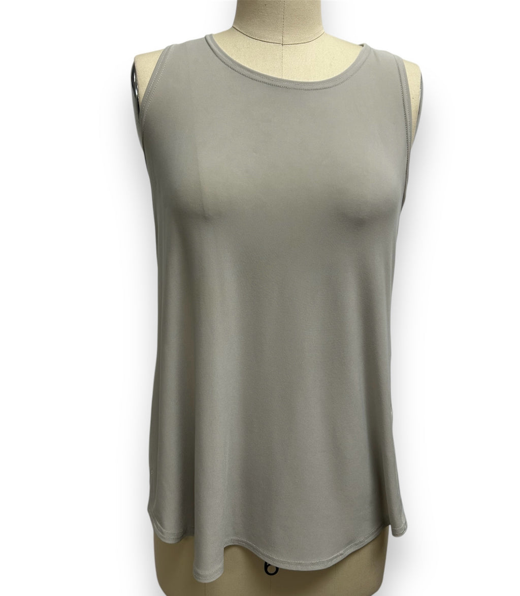 SYMPLI TAUPE FRINGE TANK CARDIGAN WRAP SET SIZE 6