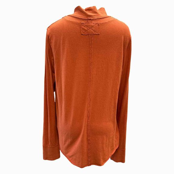 WE THE FREE NWT! MOCK NECK RUCHED LS ORANGE TOP SIZE XL