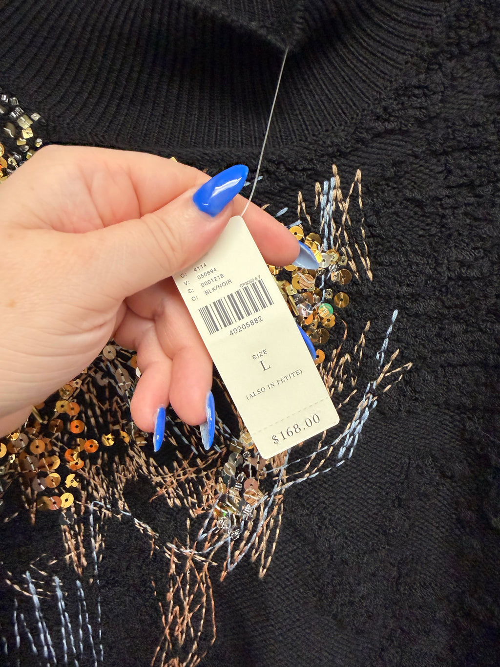 NWT ANTHROPOLOGIE KNITTED & KNOTTED FETE SEQUIN MOCKNECK SWEATER LARGE