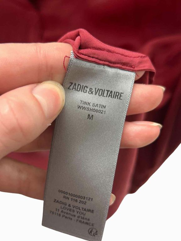 ZADIG & VOLTAIRE TINK SATIN BLOUSE SIZE: M
