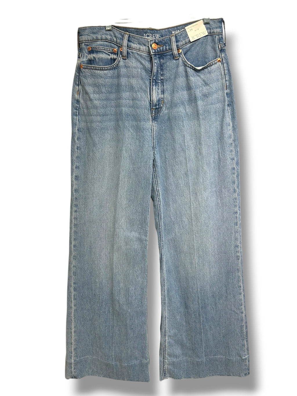 NWT J.CREW WIDE LEG MEDIUM WASH TROUSER JEANS SIZE 29
