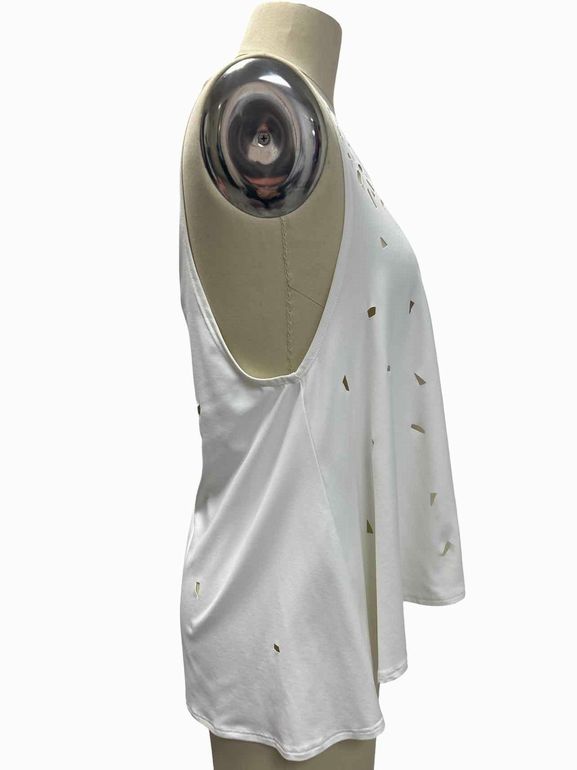 SYMPLI LASERCUT DRAPED SLVLS TOPPER SIZE: 4
