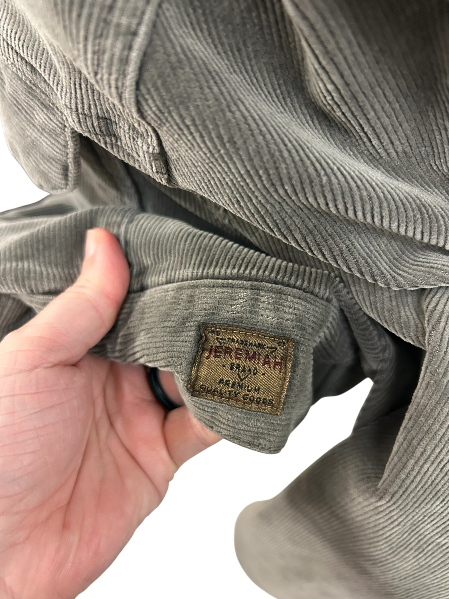 JEREMIAH AMERICAN LEGACY CORDUROY TRUCKER JACKET CHARCOAL SIZE MEDIUM