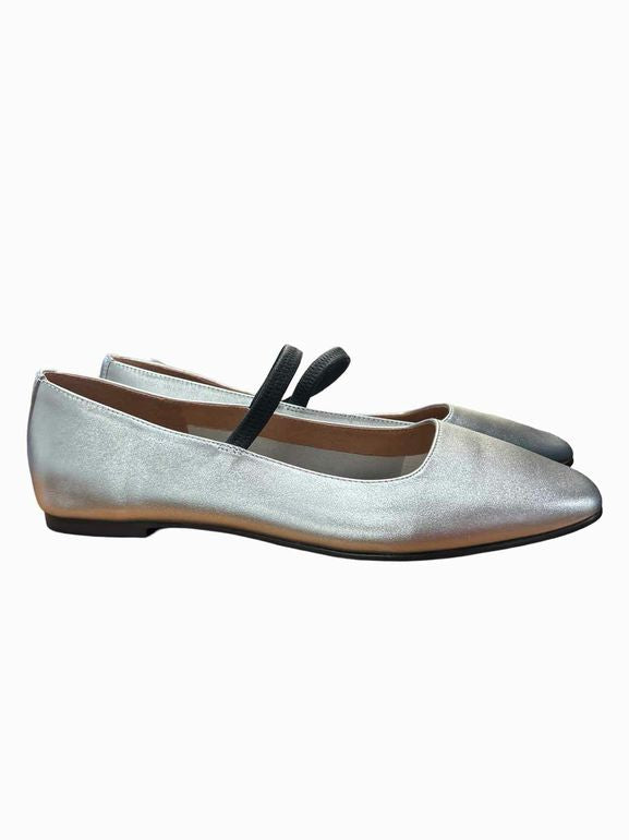 MADEWELL GRETA BALLET FLAT IN METALLIC LEATHER SIZE: 9