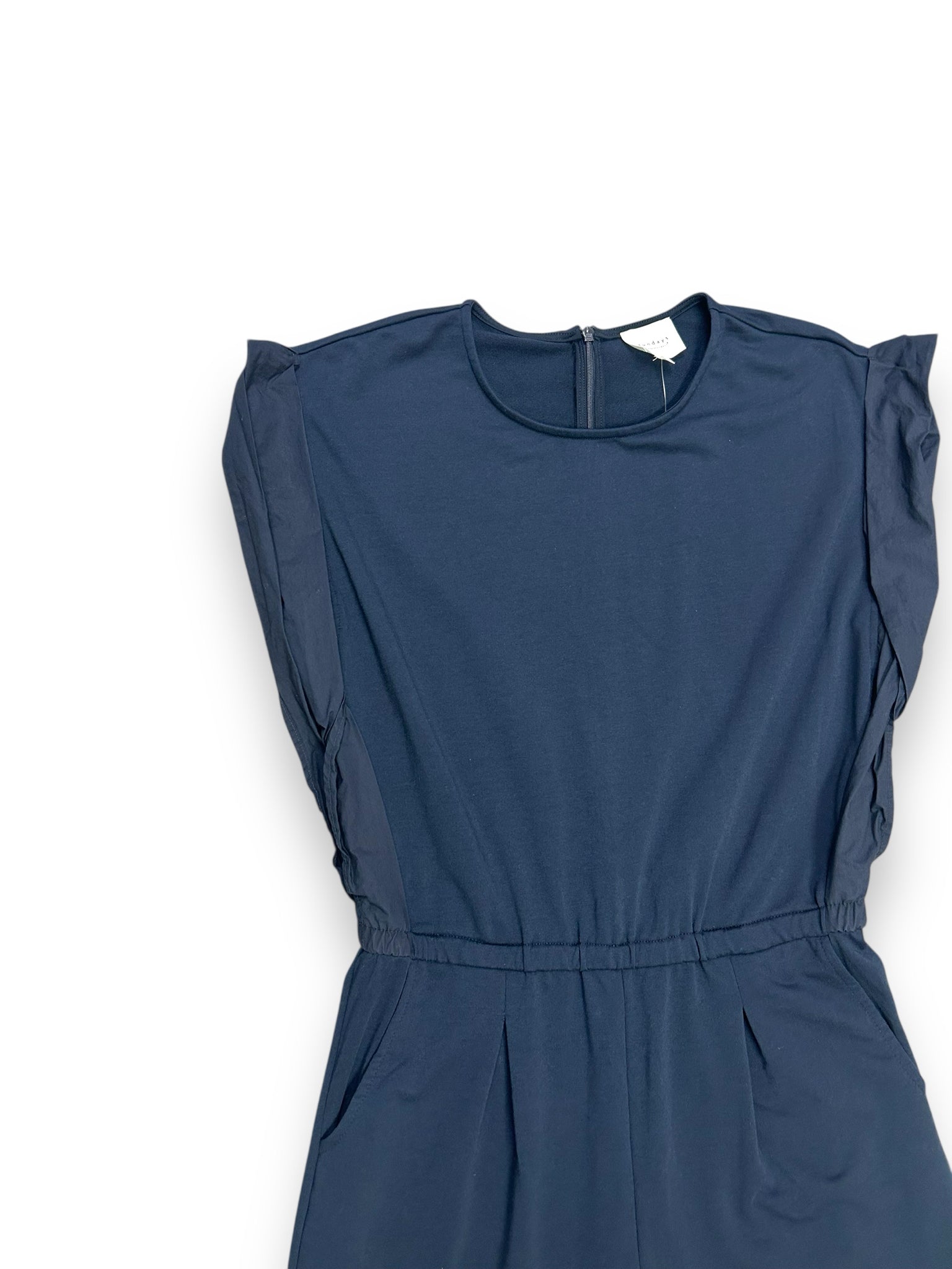 NWT ANTHROPOLOGIE WEA ARE SUNDAYS NAVY COLLIER JUMPSUIT SIZE LARGE