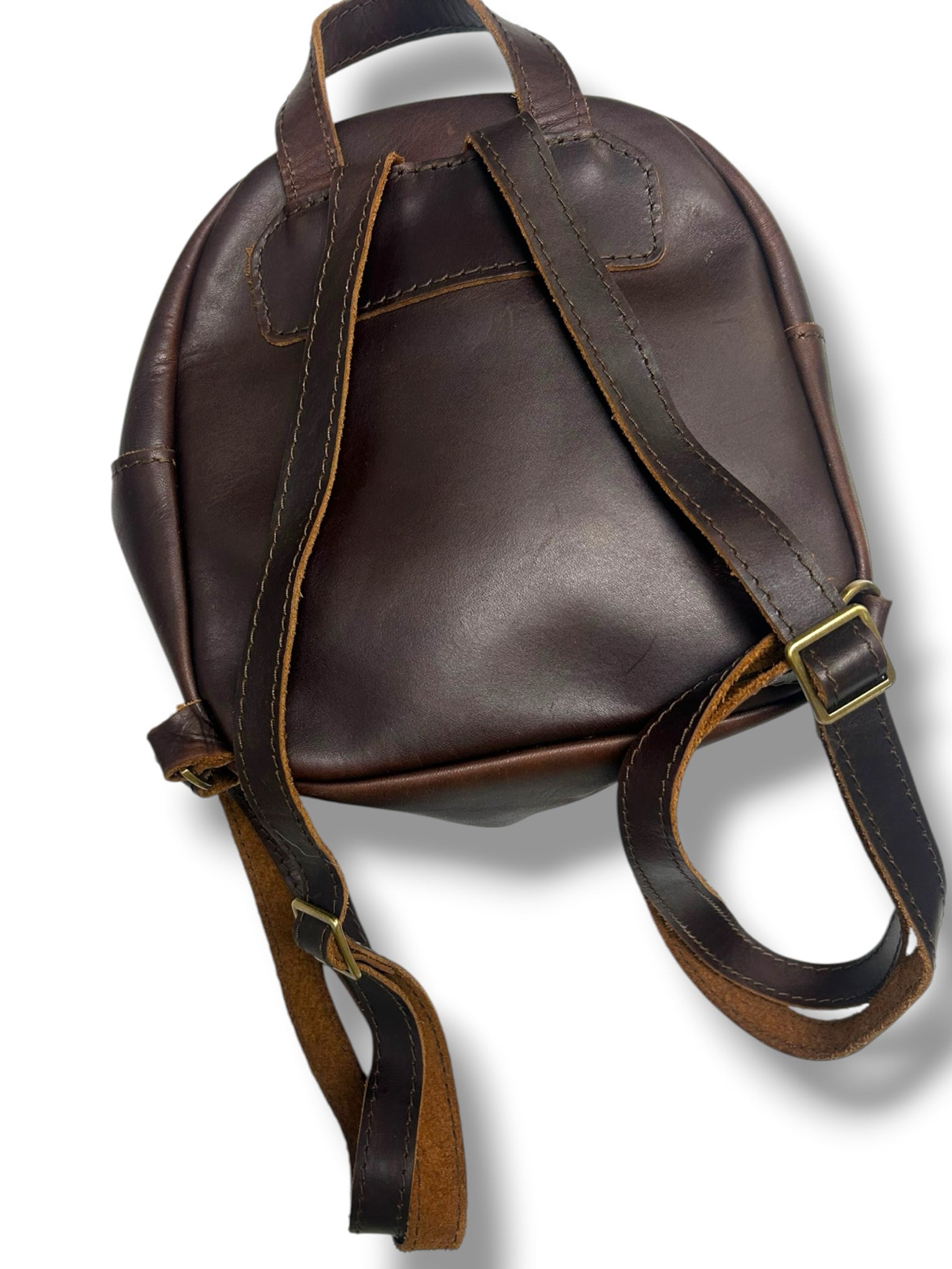 PORTLAND LEATHER GOODS LEATHER SNAP MINI BROWN BACKPACK