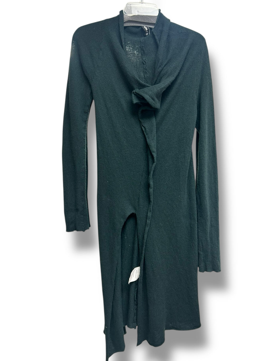 RUNDHOLZ 100% CASHMERE ART TO WEAR DIP EVERGREEN TUNIC SWEATER SIZE XS